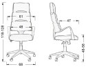 Fotel obrotowy LORETTO tap. 54 czarny - krzesło biurowe do biurka - TILT