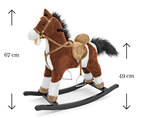 Milly Mally Koń Konik na biegunach Mustang ciemny brąz rusza pyskiem i ogonem interaktywne uszko 18m+ Milly Mally Koń Konik na biegunach Mustang ciemny brąz rusza pyskiem i ogonem interaktywne uszko 18m+