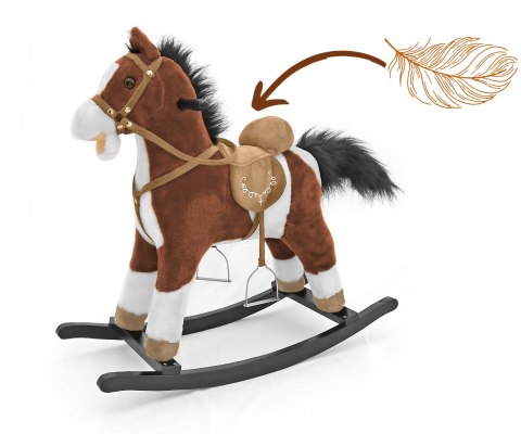 Milly Mally Koń Konik na biegunach Mustang ciemny brąz rusza pyskiem i ogonem interaktywne uszko 18m+ Milly Mally Koń Konik na biegunach Mustang ciemny brąz rusza pyskiem i ogonem interaktywne uszko 18m+