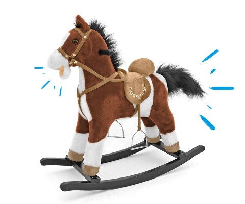 Milly Mally Koń Konik na biegunach Mustang ciemny brąz rusza pyskiem i ogonem interaktywne uszko 18m+ Milly Mally Koń Konik na biegunach Mustang ciemny brąz rusza pyskiem i ogonem interaktywne uszko 18m+