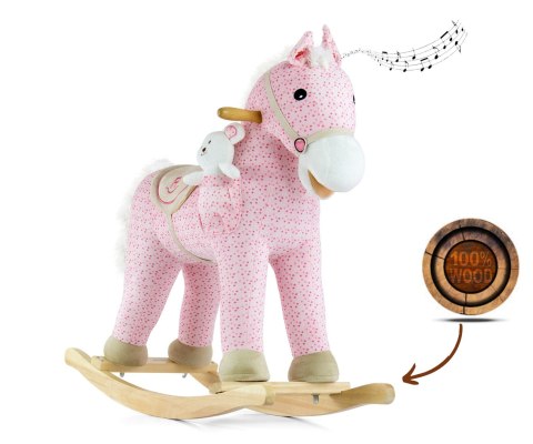 Milly Mally Koń Pony Konik na biegunach Pink Różowy rusza pyskiem i ogonem wydaje realistyczne odgłosy Miś w zestawie 18 m+ Milly Mally Koń Pony Konik na biegunach Pink Różowy rusza pyskiem i ogonem wydaje realistyczne odgłosy Miś w zestawie 18 m+