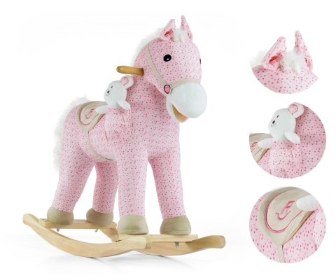 Milly Mally Koń Pony Konik na biegunach Pink Różowy rusza pyskiem i ogonem wydaje realistyczne odgłosy Miś w zestawie 18 m+ Milly Mally Koń Pony Konik na biegunach Pink Różowy rusza pyskiem i ogonem wydaje realistyczne odgłosy Miś w zestawie 18 m+
