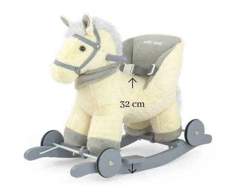 Milly Mally Koń Konik na biegunach lub kółkach Polly Beige Kremowo Szary interaktywne uszka regulowane pasy kantar 12 m+ Milly Mally Koń Konik na biegunach lub kółkach Polly Beige Kremowo Szary interaktywne uszka regulowane pasy kantar 12 m+