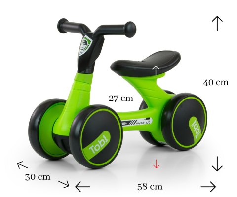 Milly Mally Pojazd Tobi Black-Green Milly Mally Pojazd Tobi Black-Green