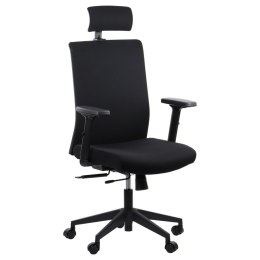 Fotel obrotowy RIVERTON F/H - różne kolory - czarny-czarny - krzesło biurowe do biurka - TILT, ZAGŁÓWEK