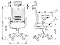 Fotel obrotowy RIVERTON F/H - różne kolory - czarny-czarny - krzesło biurowe do biurka - TILT, ZAGŁÓWEK