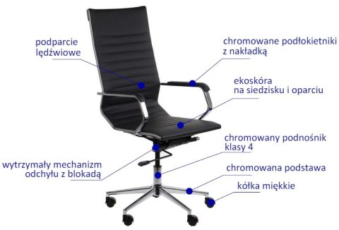 Fotel obrotowy HARPER czarny - krzesło biurowe do biurka - TILT Fotel obrotowy HARPER czarny - krzesło biurowe do biurka - TILT