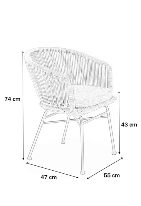Halmar K400 krzesło rattan synt. kolor naturalny / popielaty/czarny Halmar K400 krzesło rattan synt. kolor naturalny / popielaty/czarny