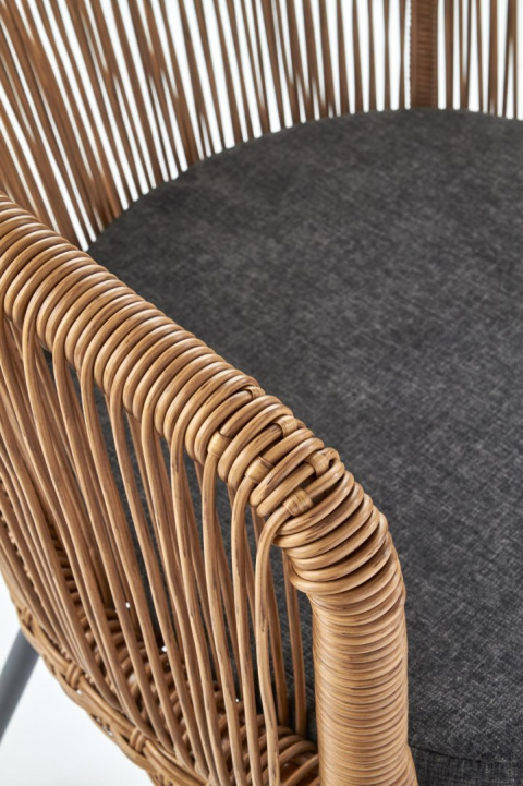 Halmar K400 krzesło rattan synt. kolor naturalny / popielaty/czarny Halmar K400 krzesło rattan synt. kolor naturalny / popielaty/czarny