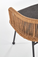 Halmar K400 krzesło rattan synt. kolor naturalny / popielaty/czarny Halmar K400 krzesło rattan synt. kolor naturalny / popielaty/czarny