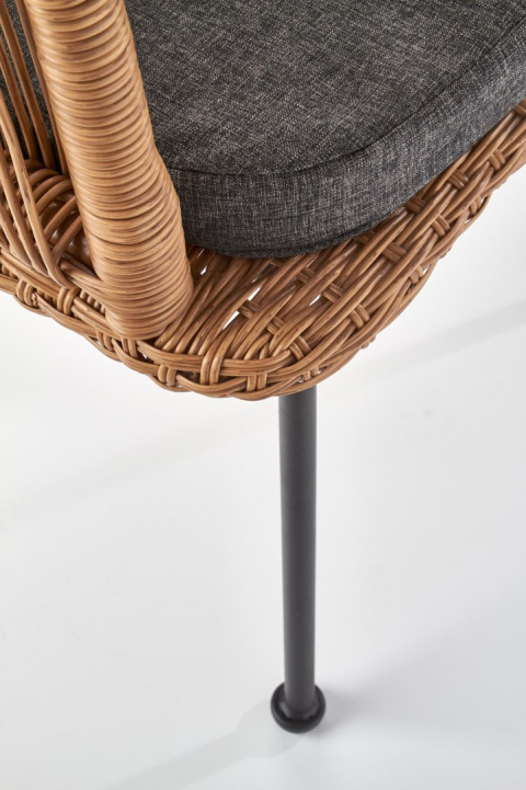 Halmar K400 krzesło rattan synt. kolor naturalny / popielaty/czarny Halmar K400 krzesło rattan synt. kolor naturalny / popielaty/czarny
