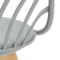 Intesi Krzesło Sirena z podłokietnikami szare tworzywo PP poduszka ekoskóra nogi drewno bukowe do jadalni restauracji kuchni Intesi Krzesło Sirena z podłokietnikami szare tworzywo PP poduszka ekoskóra nogi drewno bukowe do jadalni restauracji kuchni