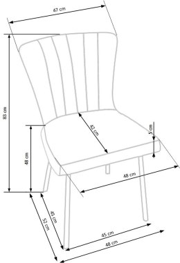 Halmar K380 krzesło brązowe ekoskóra czarny stelaż metal