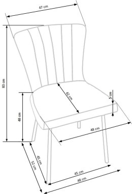 Halmar K380 krzesło brązowe ekoskóra czarny stelaż metal