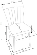 Halmar K380 krzesło popielate/czarne ekoskóra stelaż metal