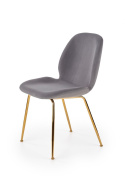 Halmar K381 krzesło popielaty tkanina velvet / złoty