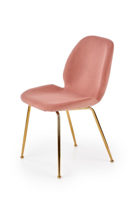 Halmar K381 krzesło różowy tkanina velvet /stelaż złoty Halmar K381 krzesło różowy tkanina velvet /stelaż złoty