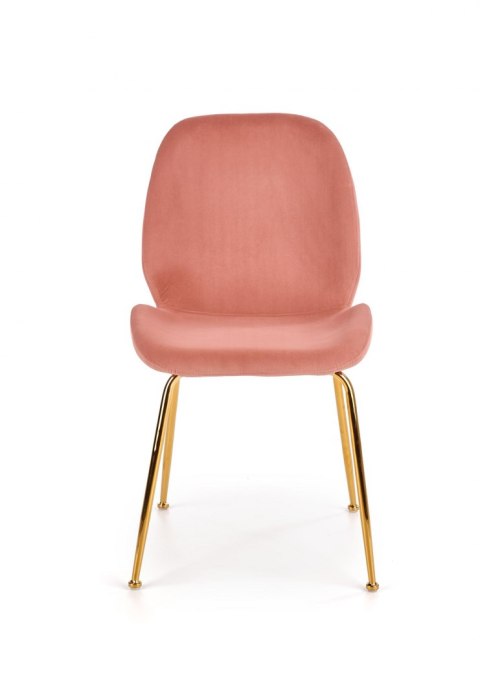 Halmar K381 krzesło różowy tkanina velvet /stelaż złoty Halmar K381 krzesło różowy tkanina velvet /stelaż złoty