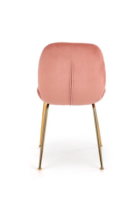 Halmar K381 krzesło różowy tkanina velvet /stelaż złoty Halmar K381 krzesło różowy tkanina velvet /stelaż złoty