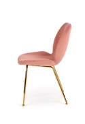 Halmar K381 krzesło różowy tkanina velvet /stelaż złoty