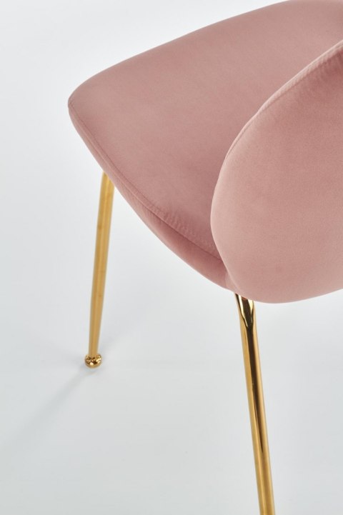 Halmar K381 krzesło różowy tkanina velvet /stelaż złoty Halmar K381 krzesło różowy tkanina velvet /stelaż złoty