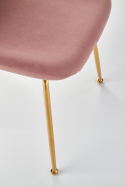 Halmar K381 krzesło różowy tkanina velvet /stelaż złoty Halmar K381 krzesło różowy tkanina velvet /stelaż złoty