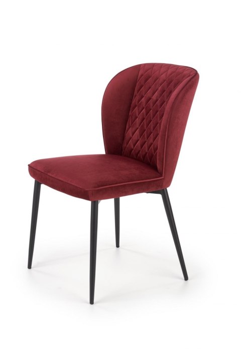 Halmar K399 krzesło bordowe tkanina aksamit nogi /stal czarne Halmar K399 krzesło bordowe tkanina aksamit nogi /stal czarne