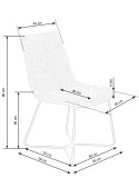 Halmar K403 krzesło popielaty/jasny popiel tkanina/ekoskóra /stelaż czarny Halmar K403 krzesło popielaty/jasny popiel tkanina/ekoskóra /stelaż czarny