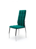 Halmar K416 krzesło do jadalni ciemny zielony velvet stelaż stal