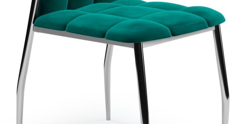 Halmar K416 krzesło do jadalni ciemny zielony velvet stelaż stal Halmar K416 krzesło do jadalni ciemny zielony velvet stelaż stal