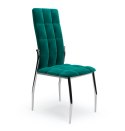 Halmar K416 krzesło do jadalni ciemny zielony velvet stelaż stal