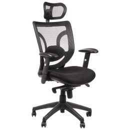Fotel obrotowy KB-8901 CZARNY - krzesło biurowe do biurka - TILT, ZAGŁÓWEK