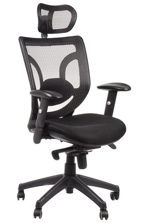 Fotel obrotowy KB-8901 CZARNY - krzesło biurowe do biurka - TILT, ZAGŁÓWEK Fotel obrotowy KB-8901 CZARNY - krzesło biurowe do biurka - TILT, ZAGŁÓWEK