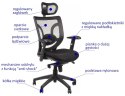 Fotel obrotowy KB-8901 CZARNY - krzesło biurowe do biurka - TILT, ZAGŁÓWEK Fotel obrotowy KB-8901 CZARNY - krzesło biurowe do biurka - TILT, ZAGŁÓWEK