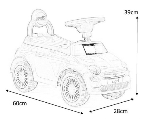 Milly Mally Pojazd Fiat 500 Blue Niebieski auto jeździk dźwięki schowek realistyczny wygląd zabezpieczenie przed wywróceniem Milly Mally Pojazd Fiat 500 Blue Niebieski auto jeździk dźwięki schowek realistyczny wygląd zabezpieczenie przed wywróceniem