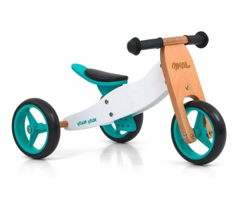 Milly Mally Pojazd Jeździk Chodzik Pchacz 2w1 Jake Classic Mint Zielony drewniany regulacja wysokości siodełka ogranicznik skręt Milly Mally Pojazd Jeździk Chodzik Pchacz 2w1 Jake Classic Mint Zielony drewniany regulacja wysokości siodełka ogranicznik skręt