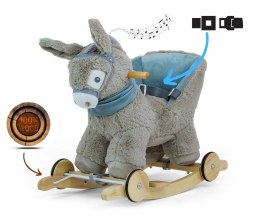 Milly Mally Osiołek Polly - Donkey na biegunach - kółkach regulowane pasy bezpieczeństwa interaktywne uszy fotelik z oparciem