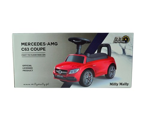 POJAZD JEŹDZIK CHODZIK PCHACZ MERCEDES-AMG C63 Coupe Red S Milly Mally CZERWONY AUTKO SCHOWEK POD SIEDZISKIEM POJAZD JEŹDZIK CHODZIK PCHACZ MERCEDES-AMG C63 Coupe Red S Milly Mally CZERWONY AUTKO SCHOWEK POD SIEDZISKIEM