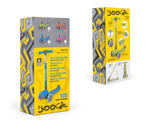 Milly Mally Hulajnoga Scooter Jeździk Boogie Pink Różowy składana świecące koła z hamulcem kauczukowe reg. wysokość kierownicy Milly Mally Hulajnoga Scooter Jeździk Boogie Pink Różowy składana świecące koła z hamulcem kauczukowe reg. wysokość kierownicy