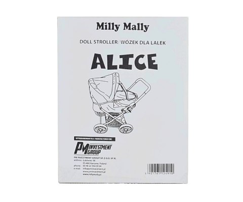 Milly Mally Wózek dla lalek Alice Prestige Mint głęboki składany Szary Miętowy Milly Mally Wózek dla lalek Alice Prestige Mint głęboki składany Szary Miętowy