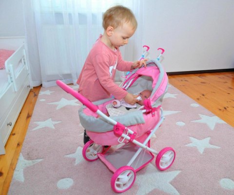Milly Mally Wózek dla lalek Alice Prestige Pink Różowy, składany Milly Mally Wózek dla lalek Alice Prestige Pink Różowy, składany