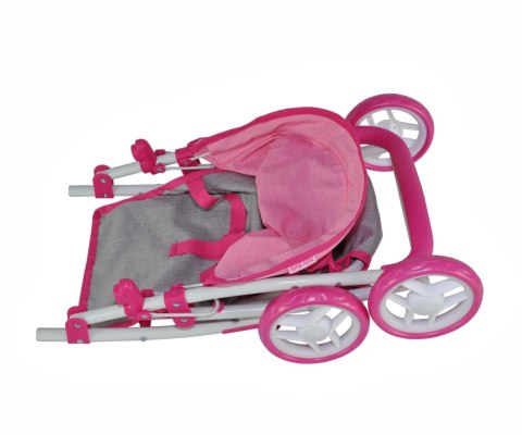WÓZEK DLA LALEK SPACERÓWKA Natalie Prestige Pink Milly Mally RÓŻOWO SZARY składany BUDKA PASY KOSZ NA AKCESORIA WÓZEK DLA LALEK SPACERÓWKA Natalie Prestige Pink Milly Mally RÓŻOWO SZARY składany BUDKA PASY KOSZ NA AKCESORIA