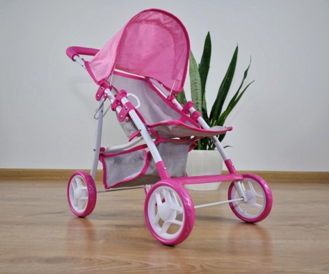 WÓZEK DLA LALEK SPACERÓWKA Natalie Prestige Pink Milly Mally RÓŻOWO SZARY składany BUDKA PASY KOSZ NA AKCESORIA WÓZEK DLA LALEK SPACERÓWKA Natalie Prestige Pink Milly Mally RÓŻOWO SZARY składany BUDKA PASY KOSZ NA AKCESORIA