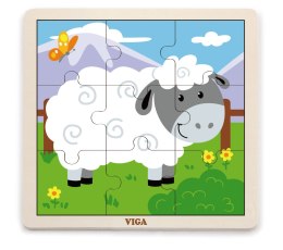 Viga Viga 51437 Puzzle na podkładce 9 elementów - owieczka