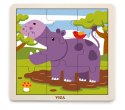 Viga Viga 51443 Puzzle na podkładce 9 elementów - hipopotam Viga Viga 51443 Puzzle na podkładce 9 elementów - hipopotam