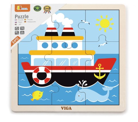 Viga Viga 51445 Puzzle na podkładce 9 elementów - statek Viga Viga 51445 Puzzle na podkładce 9 elementów - statek