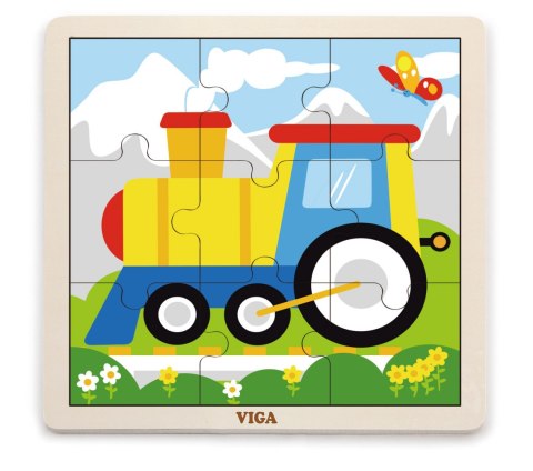 Viga Viga 51446 Puzzle na podkładce 9 elementów - ciuchcia Viga Viga 51446 Puzzle na podkładce 9 elementów - ciuchcia