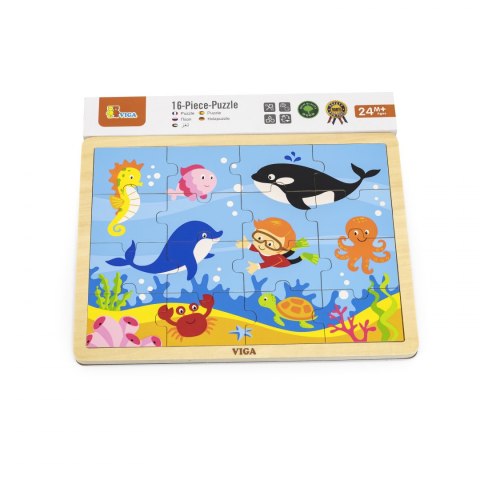 Viga Viga 51451 Puzzle na podkładce 16 elementów - ocean Viga Viga 51451 Puzzle na podkładce 16 elementów - ocean