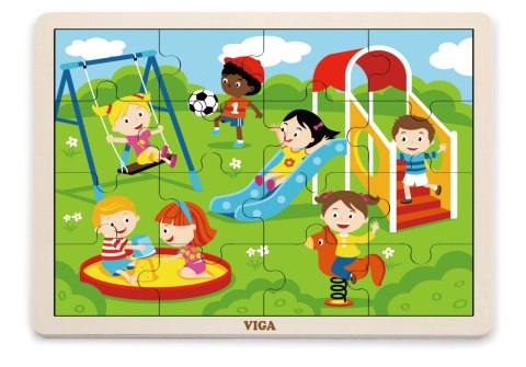 Viga Viga 51454 Puzzle na podkładce 16 elementów - plac zabaw Viga Viga 51454 Puzzle na podkładce 16 elementów - plac zabaw