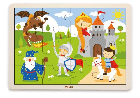 Viga Viga 51458 Puzzle na podkładce 16 elementów - bajkowy zamek